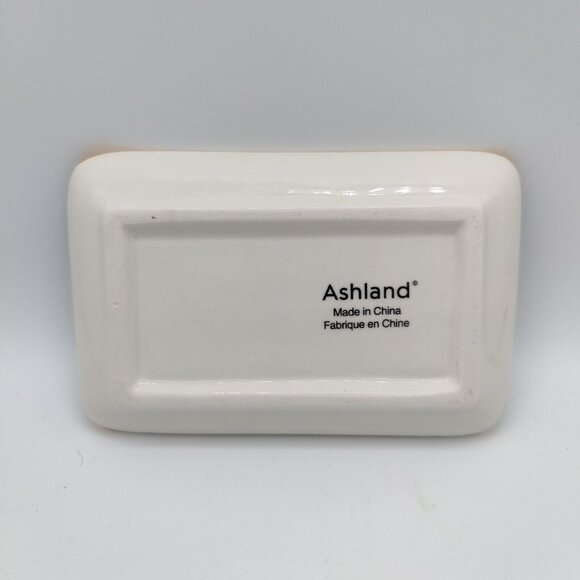 Ceramic Trinket Tray Dish Initial G Monogram Soap Dish Colorful Jewelry - Picture 4 of 4